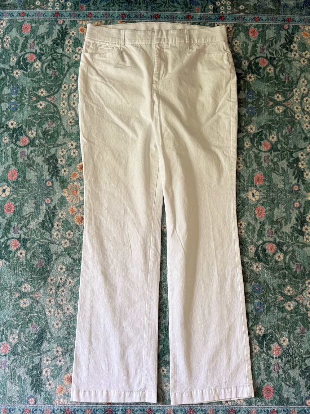 Gloria Vanderbilt White Straight-Leg Trouser